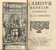 Rarissime recueil factice réunissant cinq pièces de Molière en reliure armoriée de l’époque dont deux éditions originales. L’un des seuls recueils de ...