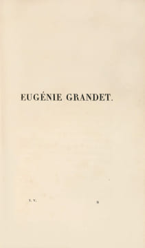 Eugénie Grandet. L’un des plus beaux exemplaires répertoriés en reliure de l’époque non tomée d’ Eugénie Grandet, chef-d’œuvre de la littérature ...