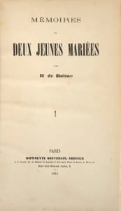 Mémoires de deux jeunes mariées. Édition originale des Mémoires de deux jeunes mariées. Seul exemplaire cité par Carteret, immense de marges.