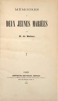 Mémoires de deux jeunes mariées. Édition originale des Mémoires de deux jeunes mariées. Seul exemplaire cité par Carteret, immense de marges.