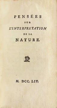 Pensées sur l’interprétation de la nature. Édition originale définitive de l’exposé des idées encyclopédistes par Diderot.. DIDEROT, Denis