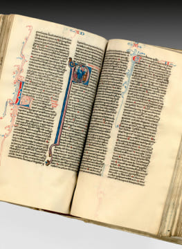 MANUSCRIT ENLUMINÉ SUR PEAU DE VÉLIN. Superbe manuscrit capétien de l’école de Paris.. [BIBLE].
