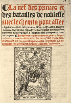 La Nef des Princes. [Suivie de :] La Nef des batailles. Précieuse édition gothique réunissant en seconde édition « La Nef des Princes » de Champier et ...