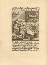 Abbildung der Gemein-Nützlichen Haupt-Stände von denen Regenten und ihrer so in Friedens als Kriegs-Zelten zugeordneten Bedienten an bib auf alle Künstler und Handwercker… Edition originale de premier état du livre de référence sur les métiers du XVIIe siècle.