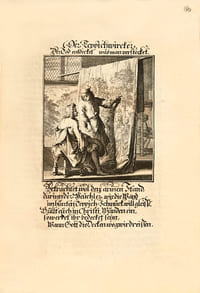 Abbildung der Gemein-Nützlichen Haupt-Stände von denen Regenten und ihrer so in Friedens als Kriegs-Zelten zugeordneten Bedienten an bib auf alle Künstler und Handwercker… Edition originale de premier état du livre de référence sur les métiers du XVIIe siècle.