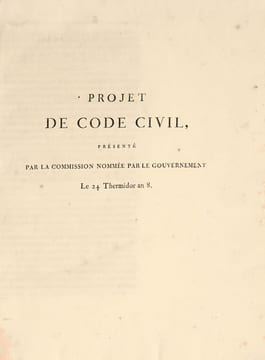 présenté par la Commission nommée par le gouvernement Le 24 Thermidor an 8. Rare édition originale demeurée inconnue à Monglond de ce projet peu connu ...