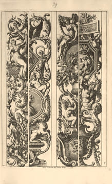 Recueil factice de gravures d'ornements exécutées par J. Le Pautre. Importante réunion de 252 gravures sur cuivre exécutées par Jean le Pautre  et ...