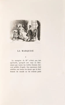 La Marquise. Superbe édition de luxe de ce court roman de George Sand  ornée de 10 gravures en plusieurs états.. SAND, George