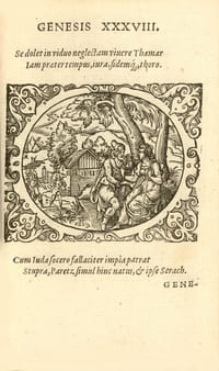 Bibliorvm vtrivsqve Testamenti icones, svmmo artificio expressae, historias sacras ad vivvm exhibentes, & oculis... vt pius Lector veré facrorum hic Emblematum thefaurum pofsit agnofcere... La première édition latine de la Bible parue en 1571 ornée de 200 superbes bois gravés de Jost Amman (1539-1591) conservée dans son vélin de l’époque.