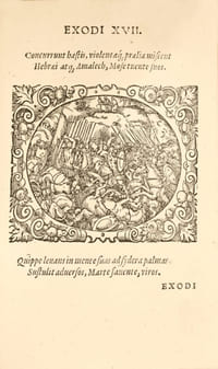 Bibliorvm vtrivsqve Testamenti icones, svmmo artificio expressae, historias sacras ad vivvm exhibentes, & oculis... vt pius Lector veré facrorum hic Emblematum thefaurum pofsit agnofcere... La première édition latine de la Bible parue en 1571 ornée de 200 superbes bois gravés de Jost Amman (1539-1591) conservée dans son vélin de l’époque.