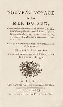 Nouveau voyage à la Mer du Sud, Commencé sous les ordres de M. Marion, Chevalier de l’Ordre royal & militaire de S. Louis, Capitaine de brûlot ; & ...