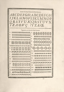 Epreuves Générales des Caractères qui se trouvent chez Claude Lamesle Fondeur de Caracteres d’Imprimerie Précieux catalogue de la typographie au ...