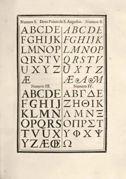 Epreuves Générales des Caractères qui se trouvent chez Claude Lamesle Fondeur de Caracteres d’Imprimerie Précieux catalogue de la typographie au ...
