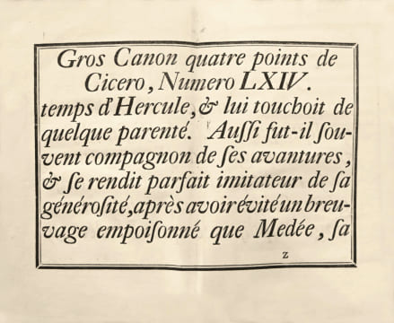 Epreuves Générales des Caractères qui se trouvent chez Claude Lamesle Fondeur de Caracteres d’Imprimerie Précieux catalogue de la typographie au ...