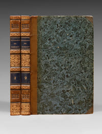Physiologie du mariage ou méditations de philosophie éclectique, sur le bonheur et le malheur conjugal. Publiées par un jeune célibataire. L’exemplaire Bourlon de Rouvre avec ex-libris armorié et Henri Beraldi (III-1934, n°9) ainsi décrit : « Rare et bel exemplaire dans sa reliure de l’époque ».