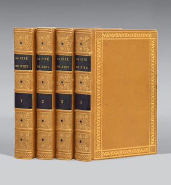 La Cité de Dieu. Traduite en François et revue sur plusieurs anciens Manuscrits. La Cité de Dieu somptueusement reliée par Thouvenin en maroquin ...