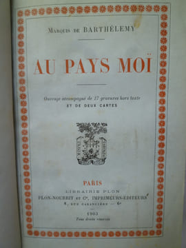 Au Pays Moï . BARTHELEMY (Marquis de)