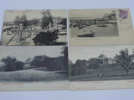 Old postcards on Singapore. [SINGAPORE] [OLD POSTCARDS]