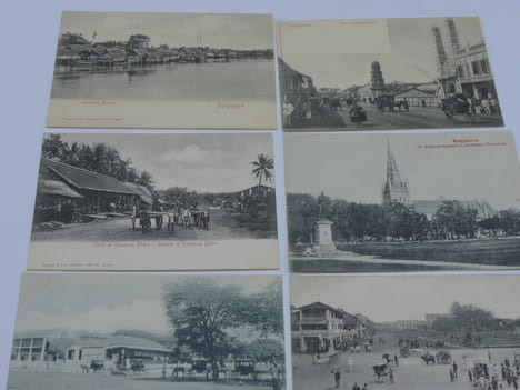 Old postcards on Singapore. [SINGAPORE] [OLD POSTCARDS]