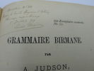 Grammaire Birmane par A. Judson, Traduite de l'anglais, et augmentée de quelques exemples, et de la prononciation figurée des mots birmans par Louis ...