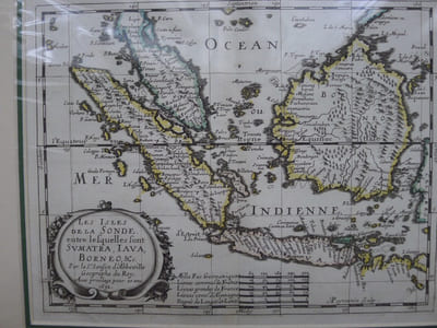 Les Isles de la Sonde entre lesquelles sont Sumatra, Java, Bornéo, par le Sr Sanson d'Abbeville, Géographe du Roy, avec privilège pour 10 ans, 1652.