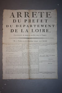 Arrêté du Préfet du département de la Loire, contenant des mesures de surveillance envers les voyageurs. 
