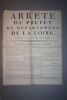 Arrêté du Préfet du département de la Loire, contenant des mesures de surveillance envers les voyageurs. . [IMBERT (François Perret)].