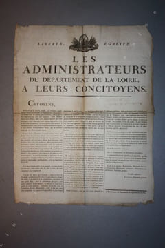 Les administrateurs du département de la Loire à leurs concitoyens. . [LOIRE - DEPARTEMENT-DIRECTOIRE]. 