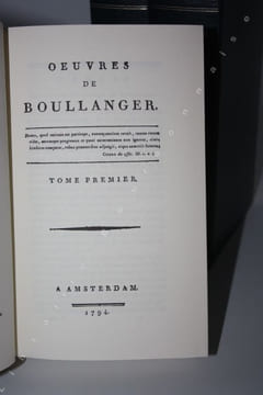 Oeuvres de Boullanger.. BOULLANGER (Nicolas Antoine). [BOULANGER].