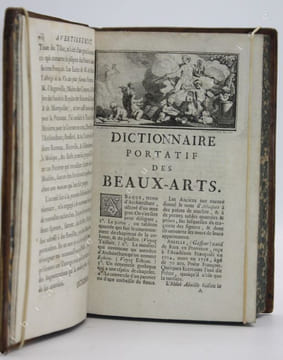 Dictionnaire portatif des beaux-arts, concernant lArchitecture, la Sculpture, la Peinture, la Gravure, la Poésie & la Musique; avec la définition de ...