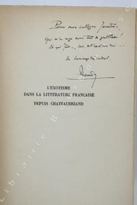 Lexotisme dans la littérature française depuis Chateaubriand. Tome II, Du Romantisme à 1939.