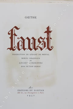 Faust. Traduction de Gérard de Nerval. . GOETHE - [GUEZENNEC (Lucien) - SIGROS (Dan)].