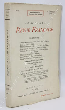 Numéro spécial de la Nouvelle revue Française consacré à Charles-Louis Philippe. . [PHILIPPE (Charles-Louis)]. 
