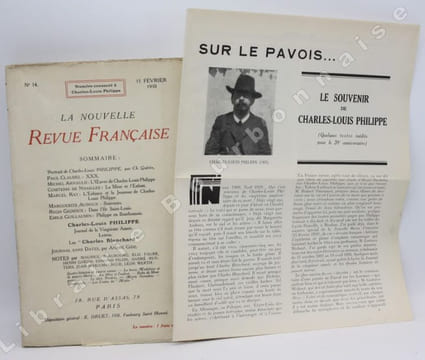 Numéro spécial de la Nouvelle revue Française consacré à Charles-Louis Philippe. . [PHILIPPE (Charles-Louis)]. 