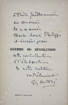 Guerre ou révolution. Suivi de Réflexions sur le Panthéon : images du Panthéon, symboles de l'ancienne culture, accompagnées de dix-sept ...