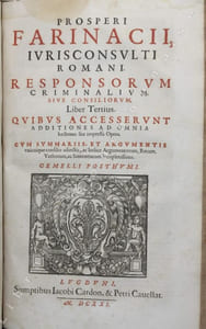 De immunitate ecclesiarum et confugientibus ad eas, ad interpretationem bullae Gregorii XIV. Appendix ad quaestionem xvIII. in titulo de Carceribus, & Carceratis.  [Suivi de] Responsorum criminalium sive consiliorum. Libert tertius. Quibus accesserunt additiones ad omnia hactenus sua impress Opera. 