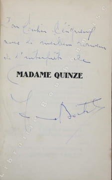 Madame Quinze. . SARMENT (Jean) - [BOITEL (Jeanne)].