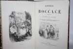 Contes. [Le Décaméron]. Traduction de Sabatier de Castre. illustrations de H. Baron, Tony Johannot, nH. Emy, Célestin Nanteuil, Grandville,... . ...