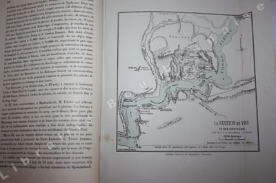 Cinq années au Congo. 1879-1884. Voyages - Explorations - Fondation de l'état libre du Congo. Traduit de l'anglais par Gérard Harry. Ouvrage illustré de 120 gravures sur bois et de 4 cartes en couleurs, dont une carte murale dressée par H. M. Stanley. 