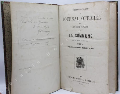 Réimpression du Journal officiel de la République française sous la Commune, du 19 mars au 24 mai 1871. Première Édition.. [COMMUNE DE PARIS].