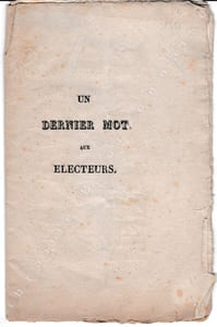 Un dernier mot aux électeurs.