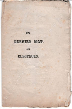 Un dernier mot aux électeurs. . [BOURBONNAIS (Un)].