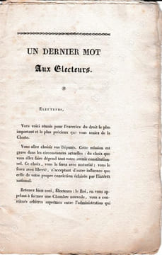 Un dernier mot aux électeurs. . [BOURBONNAIS (Un)].