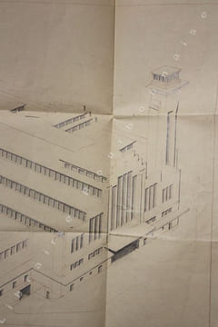 Vue perspective pour un projet de construction du marché couvert de Vichy. . [VICHY - GRAND MARCHE]. 