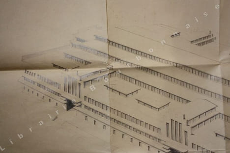 Vue perspective pour un projet de construction du marché couvert de Vichy. . [VICHY - GRAND MARCHE]. 