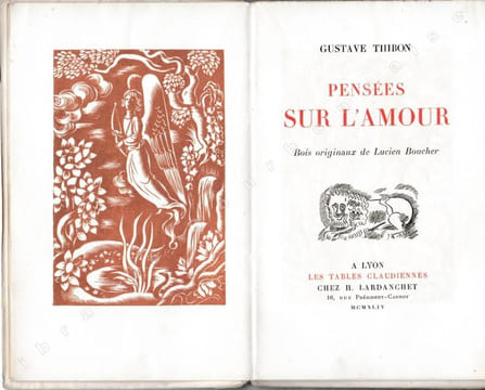 Pensées sur l'amour. Bois originaux de Lucien Boucher.. THIBON (Gustave).