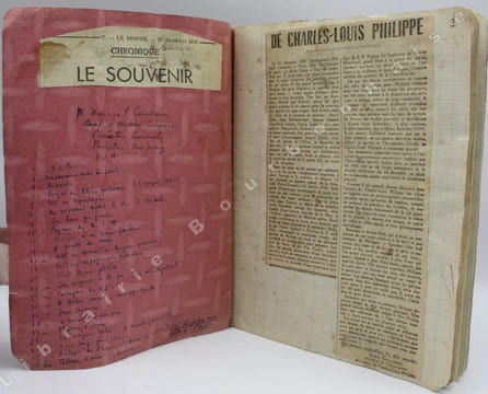 Recueil de 48 coupures de presse, des Chroniques publiées par Guillaumin dans "Le Journal du Centre" en 1949.. GUILLAUMIN (Emile).