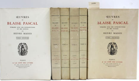 uvres. Publiées avec des introductions et des notices par Henri Massis. . PASCAL (Blaise).