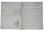 Lettre autographe de Jean-Gaspard de Reynaud de Monts demandant une r&eacute;duction d'imp&ocirc;ts pour ses terres de Monts et de Terreneyre (&eacute;lection d'Issoire) ...