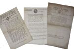 3 pi&egrave;ces in-folio concernant l'Intendant d'Auvergne. Avec signature autographe.. CHAZERAT (Charles-Antoine). 